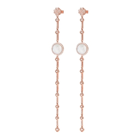 Heart4Heart Mirrors Silver 925 Rose Gold Plated Long Earrings-
